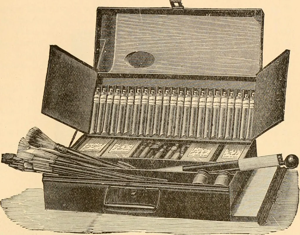 An illustration from Illustrated catalogue and price list of artists' materials, gold points, bronze powders, metallics, metal leaf,, 1897, leaf 100