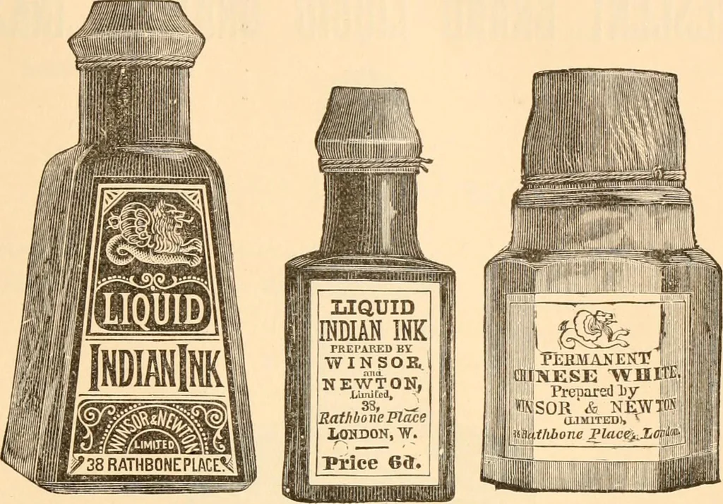 An illustration from Illustrated catalogue and price list of artists' materials, gold points, bronze powders, metallics, metal leaf,, 1897, leaf 114
