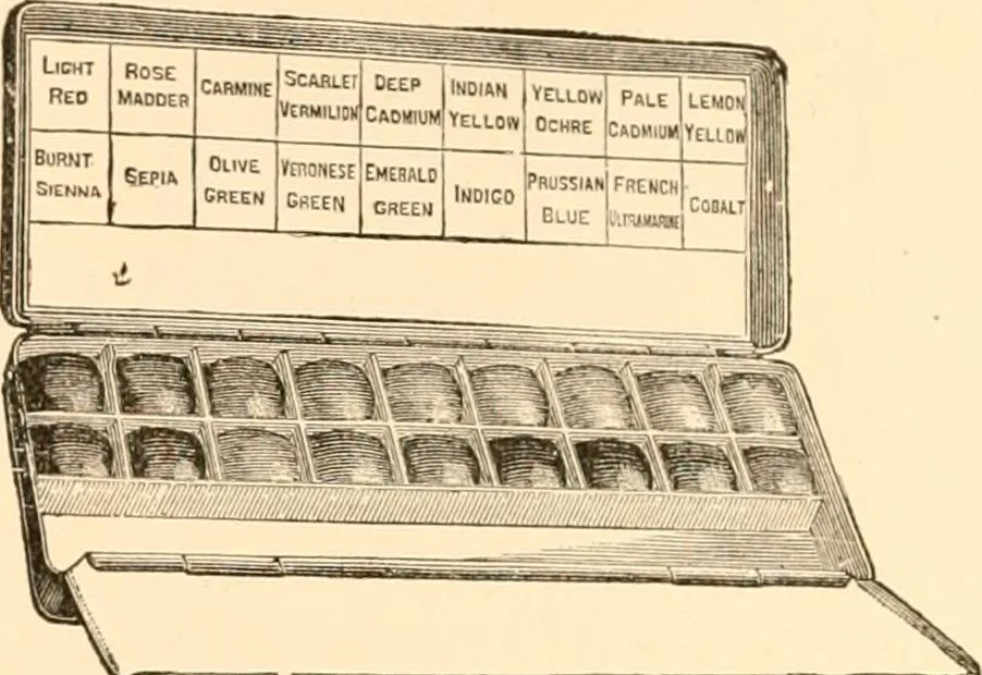 An illustration from Illustrated catalogue and price list of artists' materials, gold points, bronze powders, metallics, metal leaf,, 1897, leaf 125