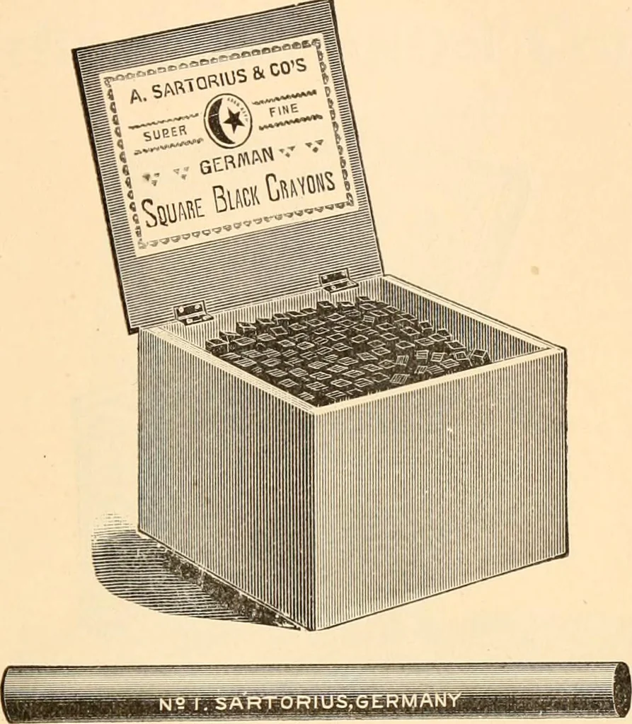 An illustration from Illustrated catalogue and price list of artists' materials, gold points, bronze powders, metallics, metal leaf,, 1897, leaf 128