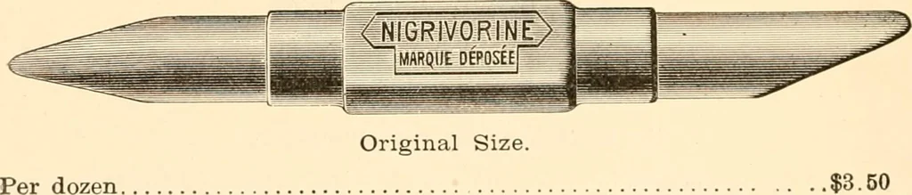 An illustration from Illustrated catalogue and price list of artists' materials, gold points, bronze powders, metallics, metal leaf,, 1897, leaf 153