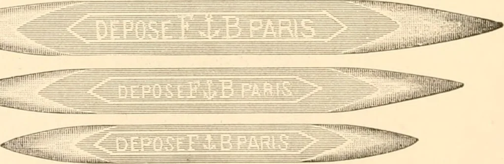 An illustration from Illustrated catalogue and price list of artists' materials, gold points, bronze powders, metallics, metal leaf,, 1897, leaf 153