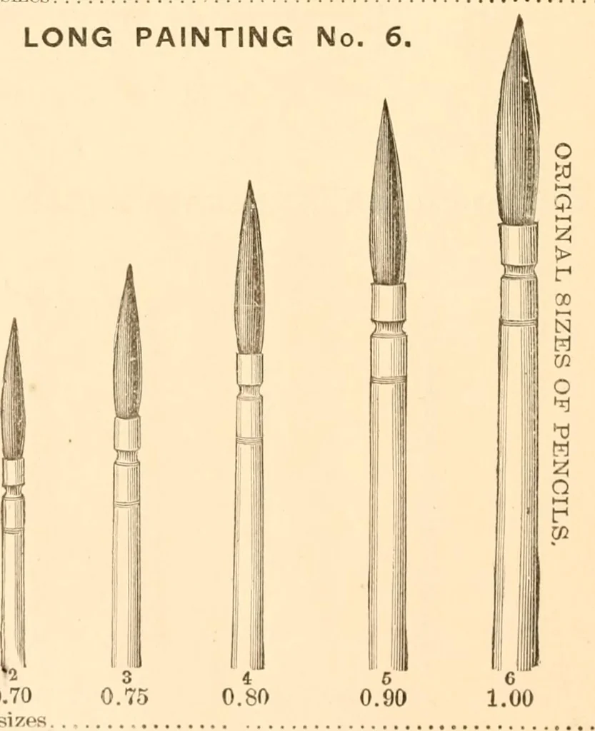 An illustration from Illustrated catalogue and price list of artists' materials, gold points, bronze powders, metallics, metal leaf,, 1897, leaf 165