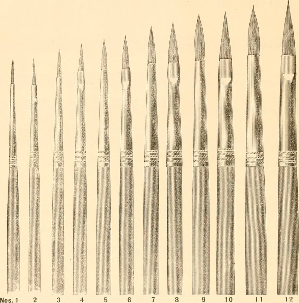 An illustration from Illustrated catalogue and price list of artists' materials, gold points, bronze powders, metallics, metal leaf,, 1897, leaf 173