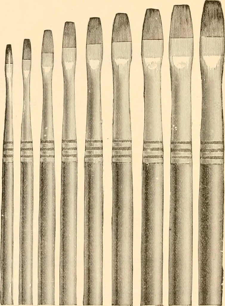 An illustration from Illustrated catalogue and price list of artists' materials, gold points, bronze powders, metallics, metal leaf,, 1897, leaf 175