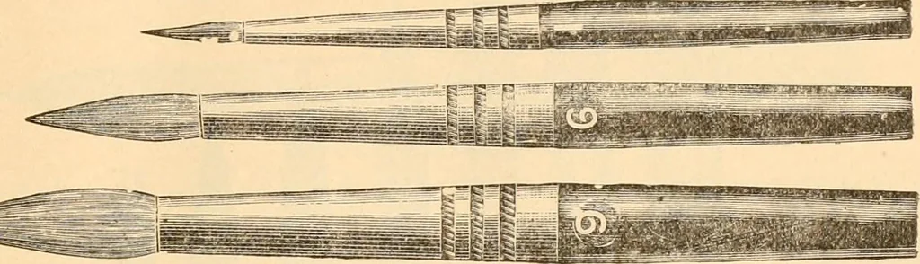 An illustration from Illustrated catalogue and price list of artists' materials, gold points, bronze powders, metallics, metal leaf,, 1897, leaf 186