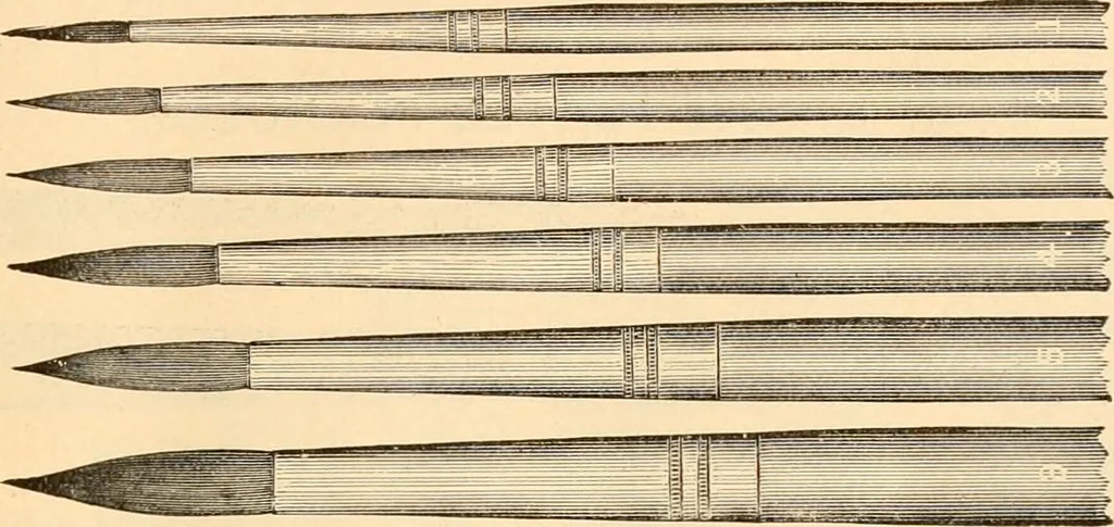 An illustration from Illustrated catalogue and price list of artists' materials, gold points, bronze powders, metallics, metal leaf,, 1897, leaf 190