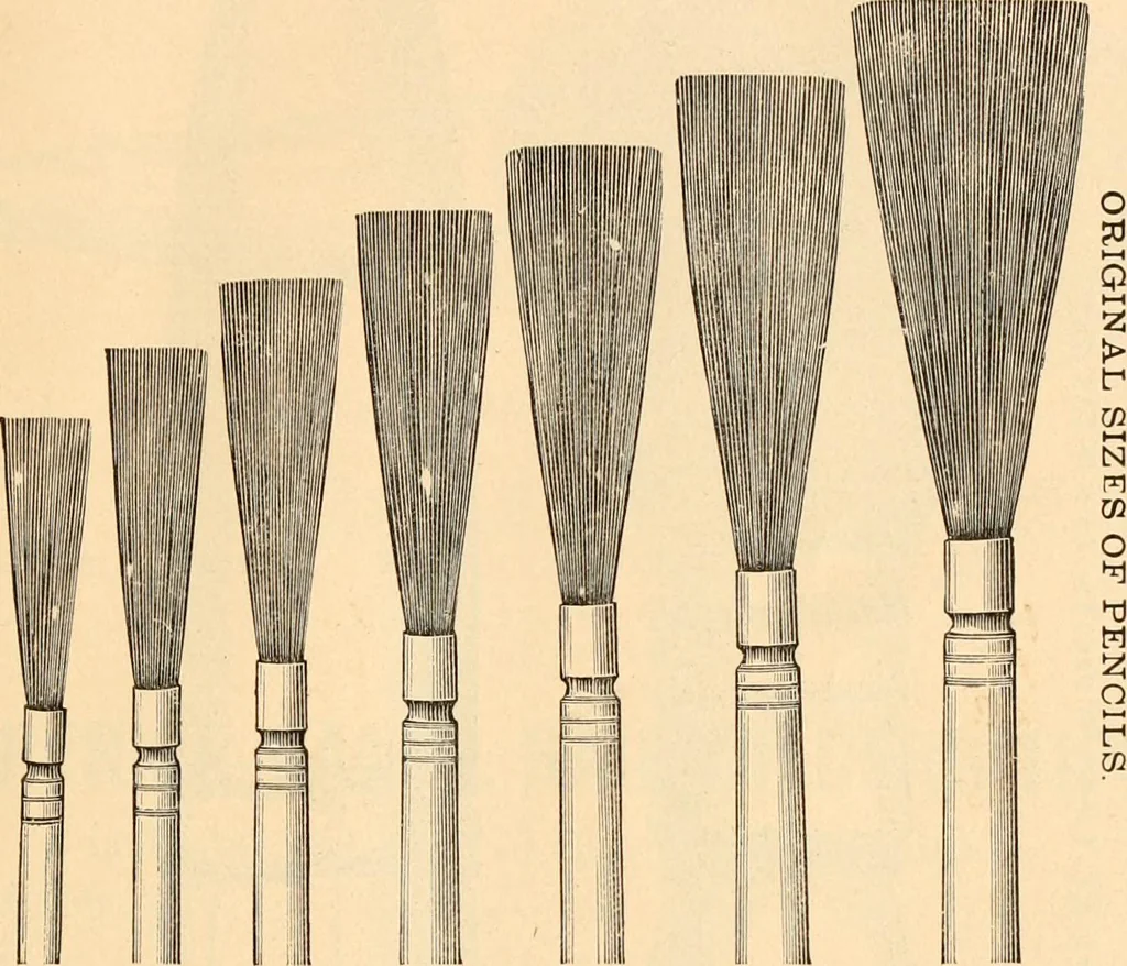 An illustration from Illustrated catalogue and price list of artists' materials, gold points, bronze powders, metallics, metal leaf,, 1897, leaf 192