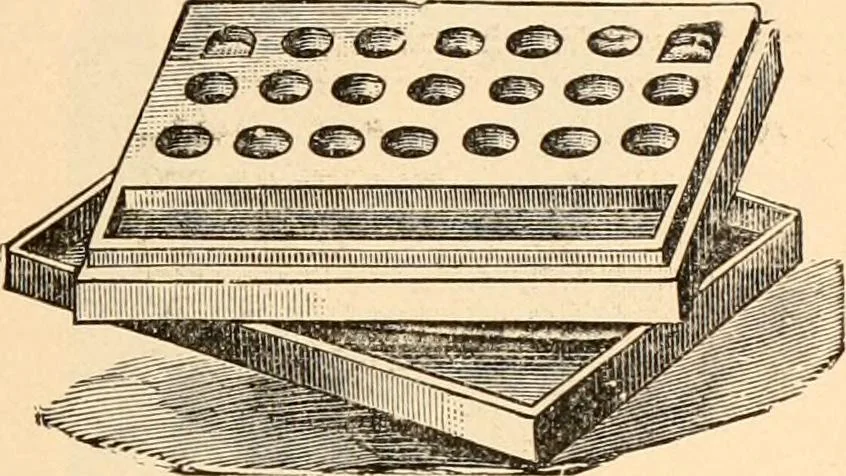 An illustration from Illustrated catalogue and price list of artists' materials, gold points, bronze powders, metallics, metal leaf,, 1897, leaf 52