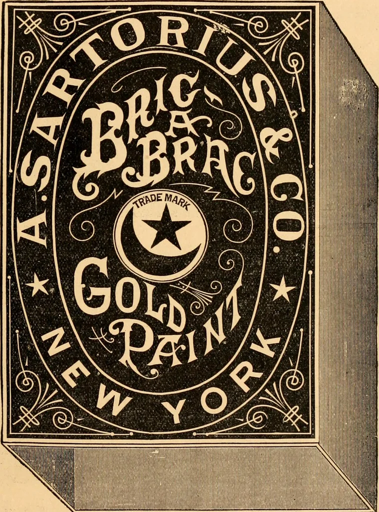 An illustration from Illustrated catalogue and price list of artists' materials, gold points, bronze powders, metallics, metal leaf,, 1897, leaf 6