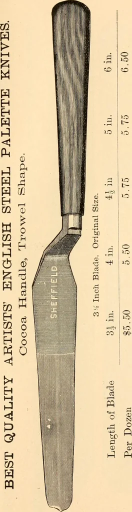 An illustration from Illustrated catalogue and price list of artists' materials, gold points, bronze powders, metallics, metal leaf,, 1897, leaf 62