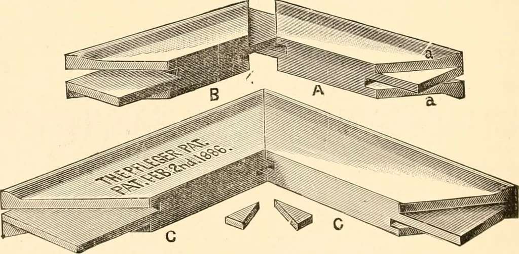 An illustration from Illustrated catalogue and price list of artists' materials, gold points, bronze powders, metallics, metal leaf,, 1897, leaf 85