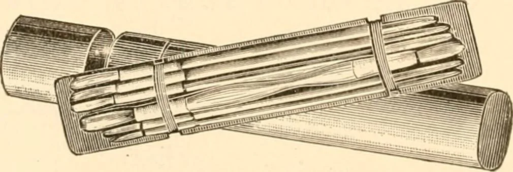 An illustration from Illustrated catalogue and price list of artists' materials, gold points, bronze powders, metallics, metal leaf,, 1897, leaf 91