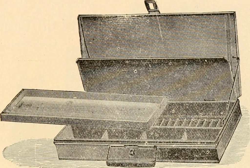 An illustration from Illustrated catalogue and price list of artists' materials, gold points, bronze powders, metallics, metal leaf,, 1897, leaf 98