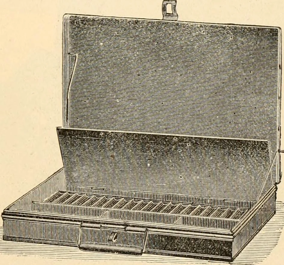 An illustration from Illustrated catalogue and price list of artists' materials, gold points, bronze powders, metallics, metal leaf,, 1897, leaf 98