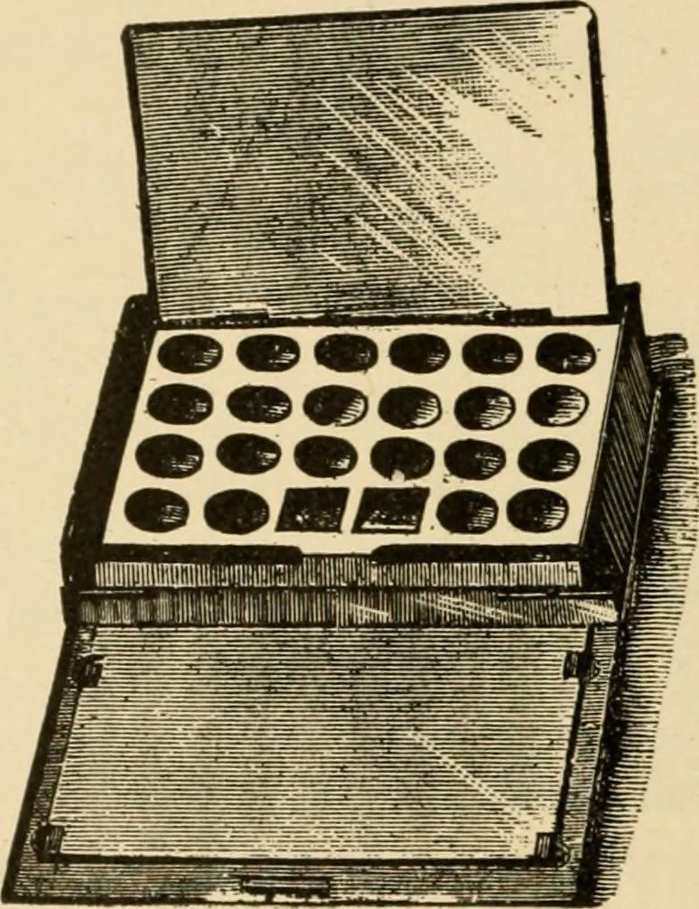 An illustration from Illustrated catalogue and price list of colors and materials for decorating china, earthenware, glass, enamelled iron, etc. : oxides and chemicals / imported and manufactured by B. F. Drakenfeld & Co., 1914, leaf 121