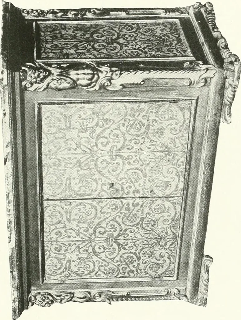 An illustration from Illustrated catalogue of the very valuable antique art property of the Cattadori Italian Art Galleries ... : to be sold at unrestricted public sale ... April 13th, 14th, 15th and 16th ... at the American Art Galleries : the sale to be conducted by Thomas E. Kirby and his assistants, Otto Bernet and H.H. Parke, of the American Art Association, 1921, leaf 214