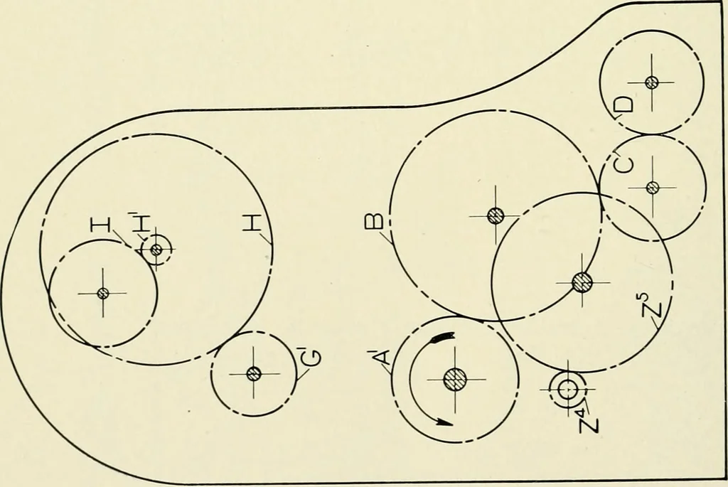 An illustration from Illustrated catalogue of cotton machinery built by Howard & Bullough American Machine Company, Ltd., Pawtucket, R.I., U.S.A. : opening, picking, carding, drawing, roving, spinning, twisting and winding machinery : warpers and slashers : containing also floor spaces, speeds, productions, gearing diagrams, useful tables and other information, 1909, leaf 129