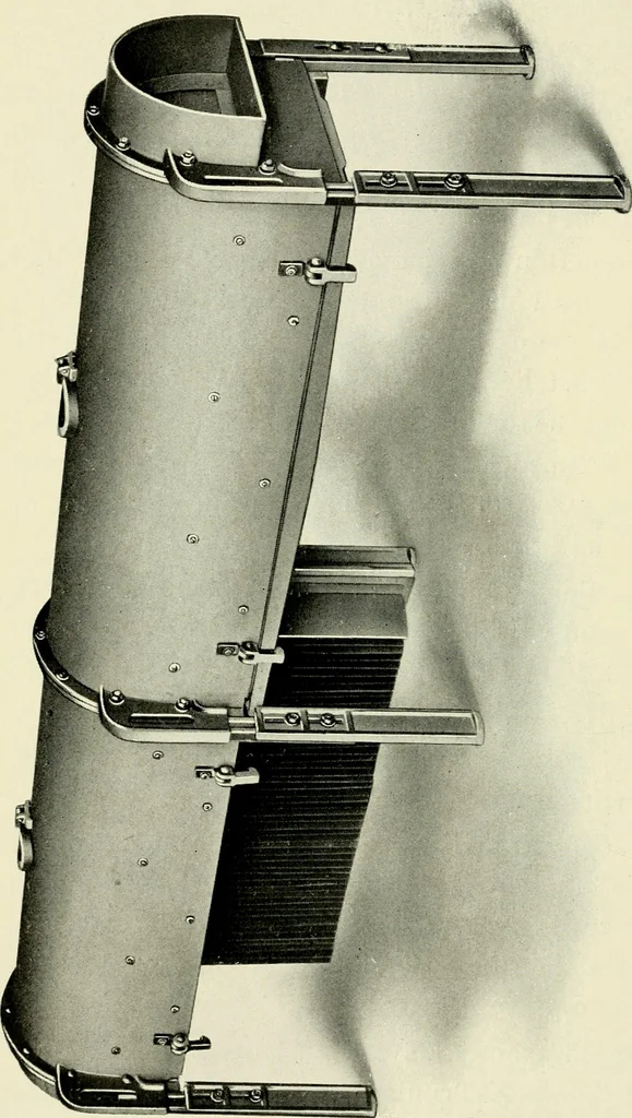 An illustration from Illustrated catalogue of cotton machinery built by Howard & Bullough American Machine Company, Ltd., Pawtucket, R.I., U.S.A. : opening, picking, carding, drawing, roving, spinning, twisting and winding machinery : warpers and slashers : containing also floor spaces, speeds, productions, gearing diagrams, useful tables and other information, 1909, leaf 27