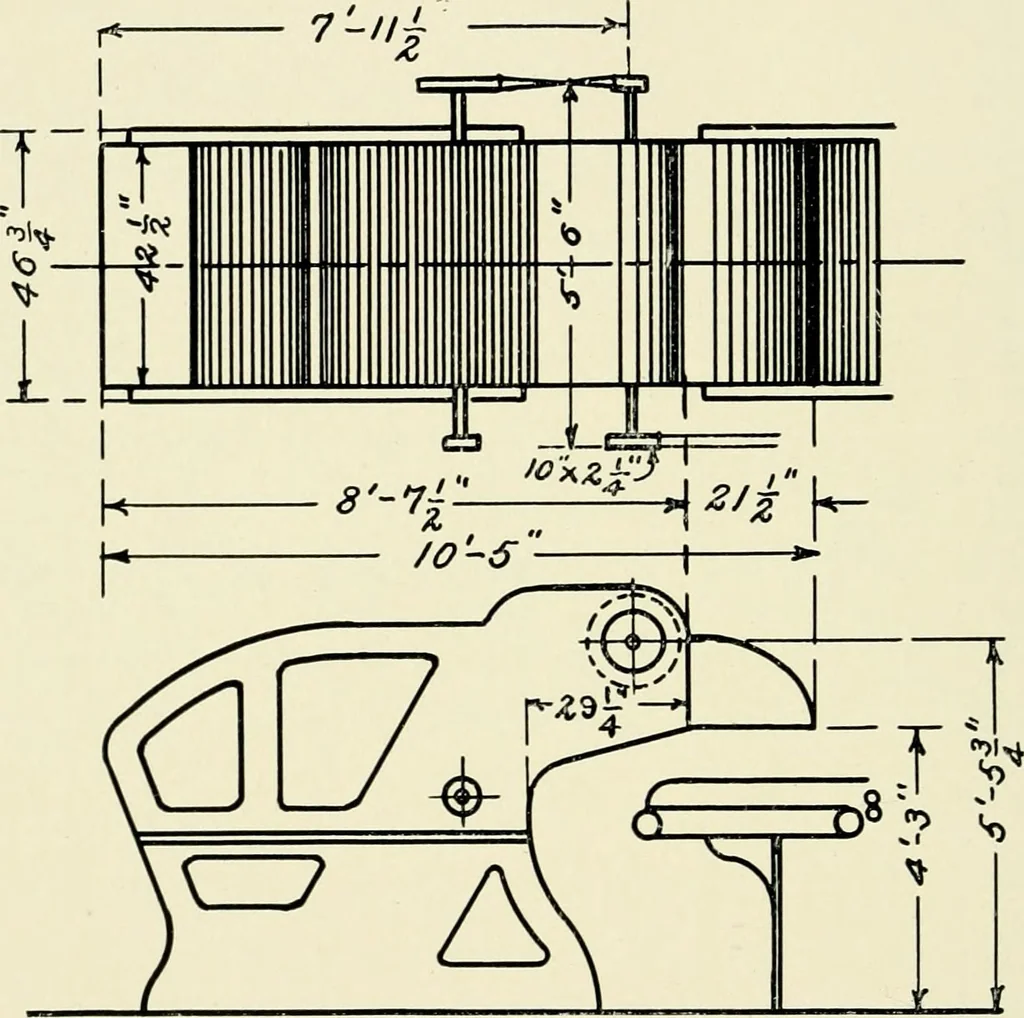 An illustration from Illustrated catalogue of cotton machinery built by Howard & Bullough American Machine Company, Ltd., Pawtucket, R.I., U.S.A. : opening, picking, carding, drawing, roving, spinning, twisting and winding machinery : warpers and slashers : containing also floor spaces, speeds, productions, gearing diagrams, useful tables and other information, 1909, leaf 57