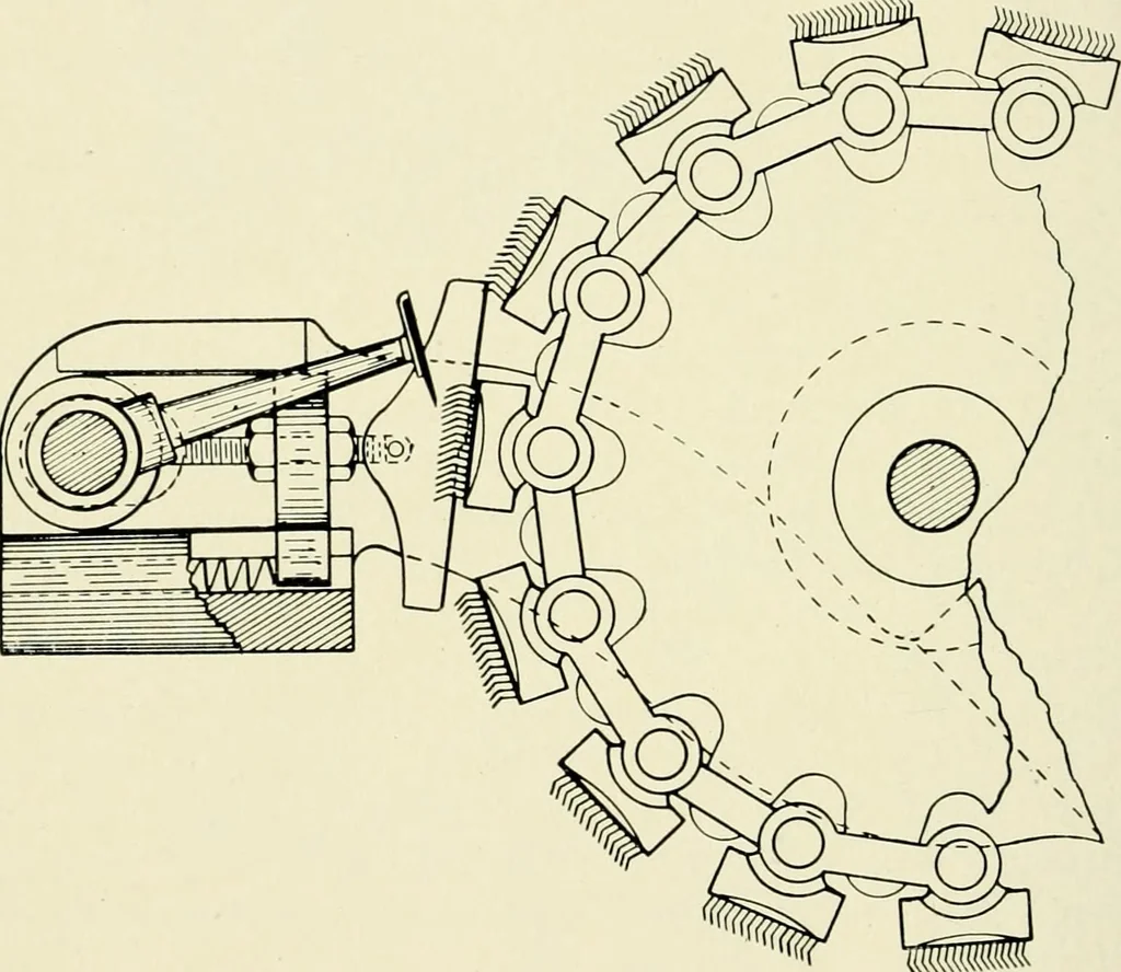 An illustration from Illustrated catalogue of cotton machinery built by Howard & Bullough American Machine Company, Ltd., Pawtucket, R.I., U.S.A. : opening, picking, carding, drawing, roving, spinning, twisting and winding machinery : warpers and slashers : containing also floor spaces, speeds, productions, gearing diagrams, useful tables and other information, 1909, leaf 73