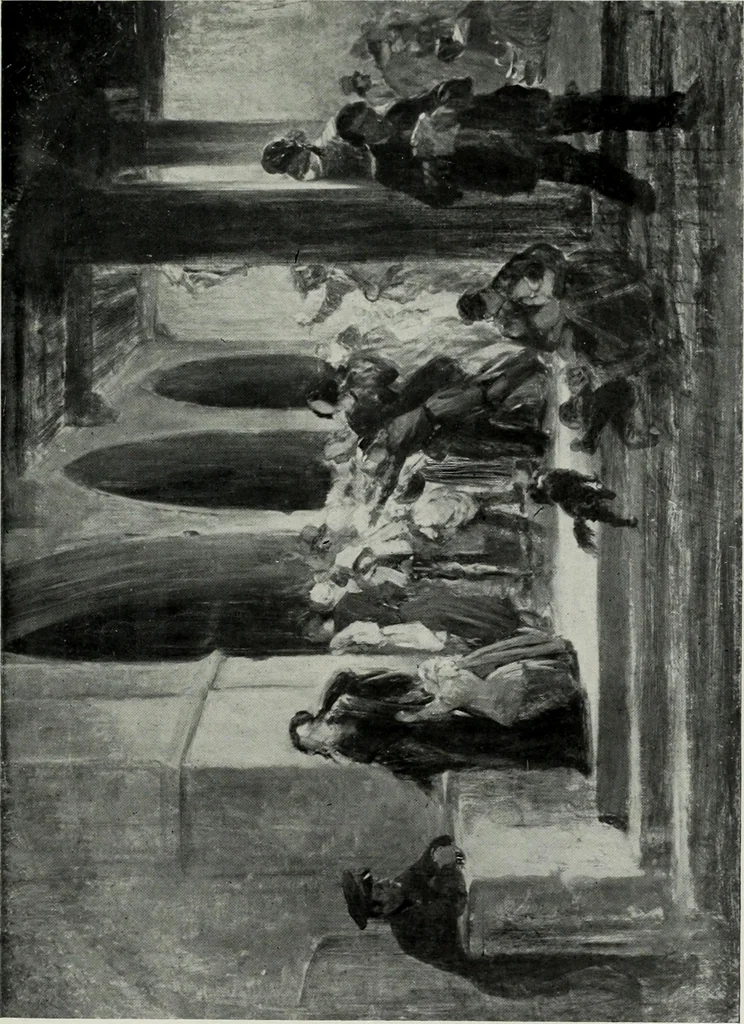 An illustration from Illustrated catalogue of oil and water color paintings by Dutch, French, English, American and Italian artists belonging to the estate of the late James S. Inglis, to be sold at unrestricted public sale ... on ... [March 9th and 10th, 1910] : the sale will be conducted by Mr. Thomas E. Kirby, of the American Art Association, managers, 1910, leaf 166