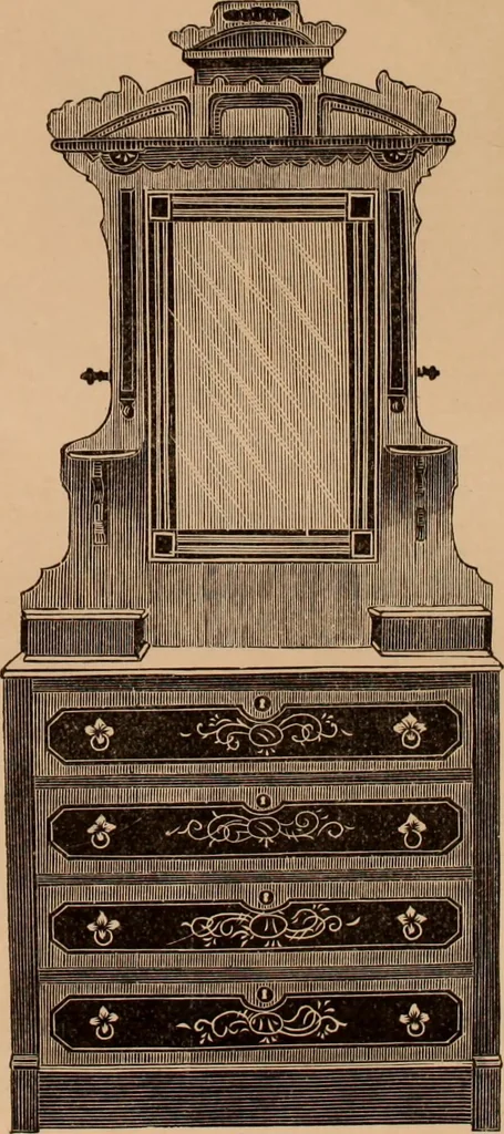 An illustration from Illustrated catalogue of chamber furniture., 1885, leaf 10