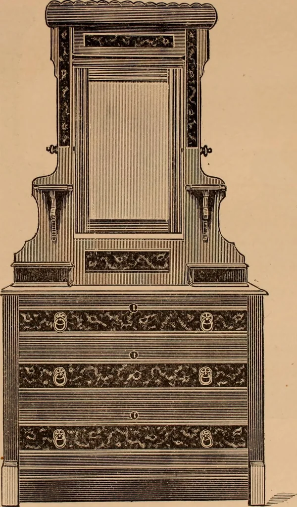An illustration from Illustrated catalogue of chamber furniture., 1885, leaf 5