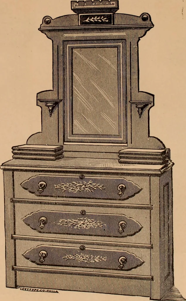 An illustration from Illustrated catalogue of chamber furniture., 1885, leaf 6