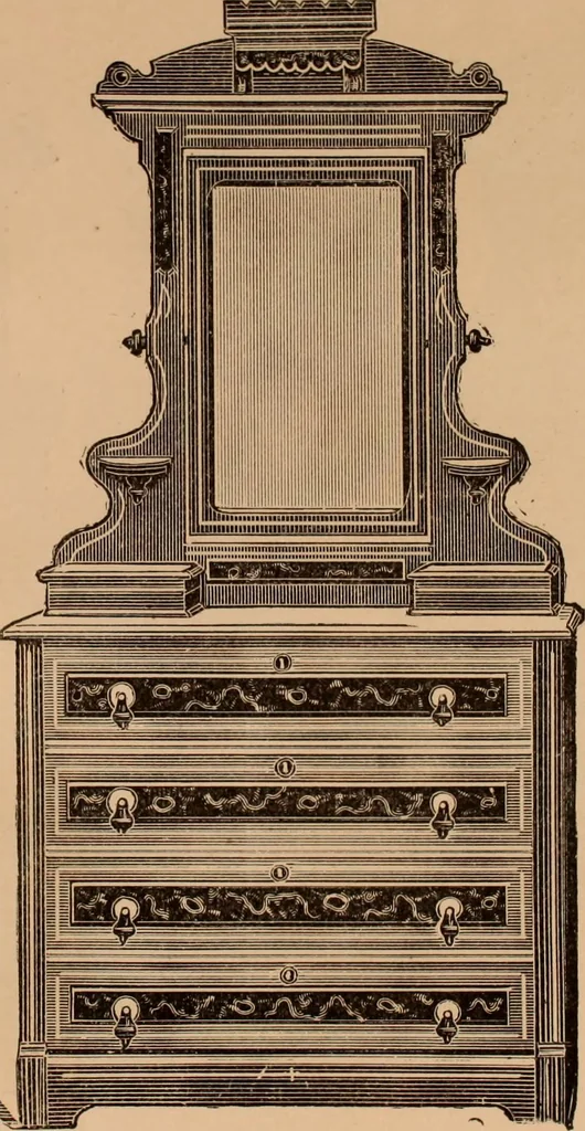 An illustration from Illustrated catalogue of chamber furniture., 1885, leaf 9