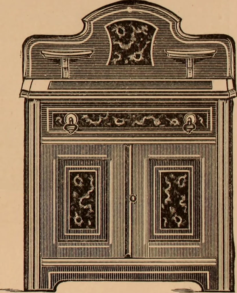 An illustration from Illustrated catalogue of chamber furniture., 1885, leaf 9