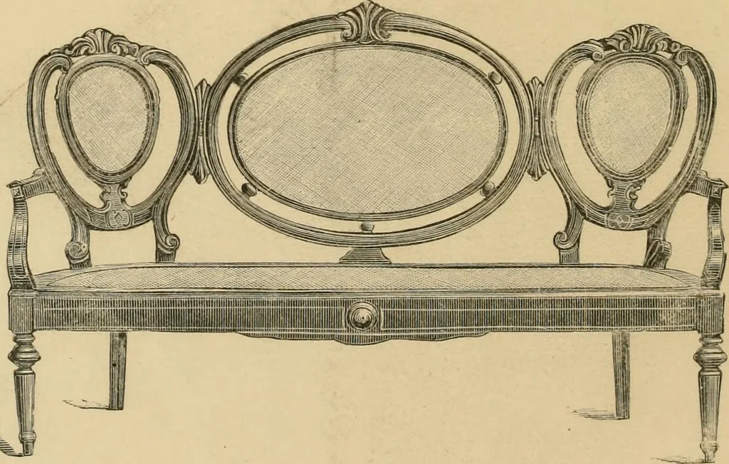 An illustration from Illustrated catalogue of chairs and furniture / manufactured by J.W. Mason & Co., 1874, leaf 31