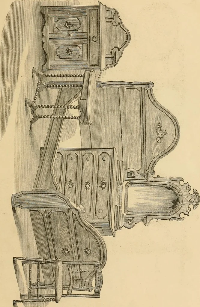 An illustration from Illustrated catalogue of chairs and furniture / manufactured by J.W. Mason & Co., 1874, leaf 32