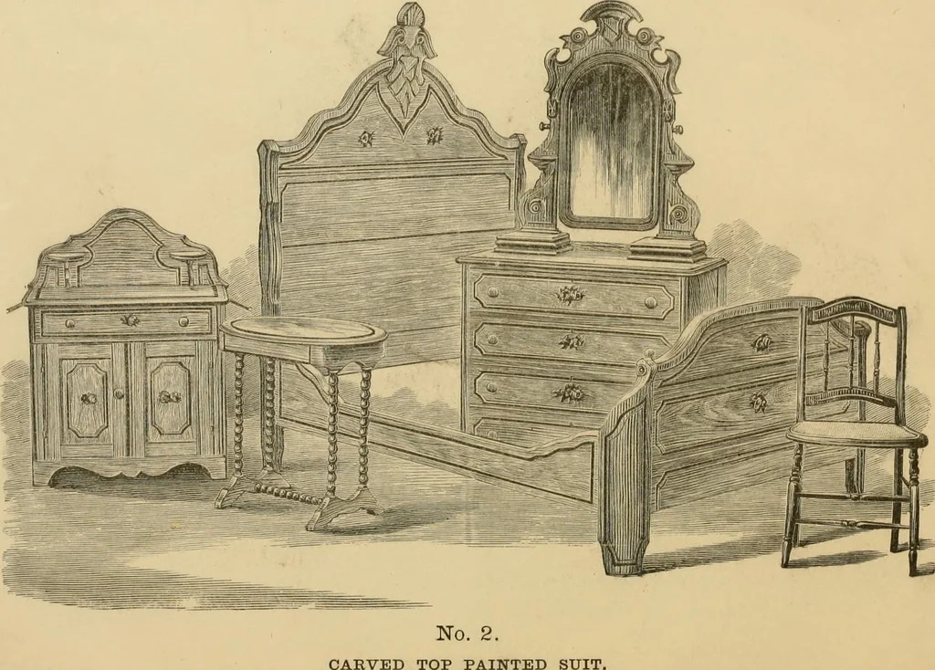An illustration from Illustrated catalogue of chairs and furniture / manufactured by J.W. Mason & Co., 1874, leaf 33
