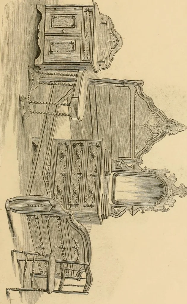 An illustration from Illustrated catalogue of chairs and furniture / manufactured by J.W. Mason & Co., 1874, leaf 34