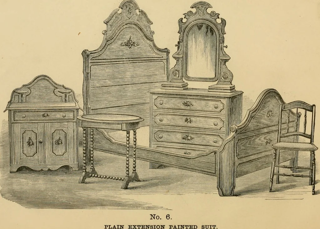 An illustration from Illustrated catalogue of chairs and furniture / manufactured by J.W. Mason & Co., 1874, leaf 35