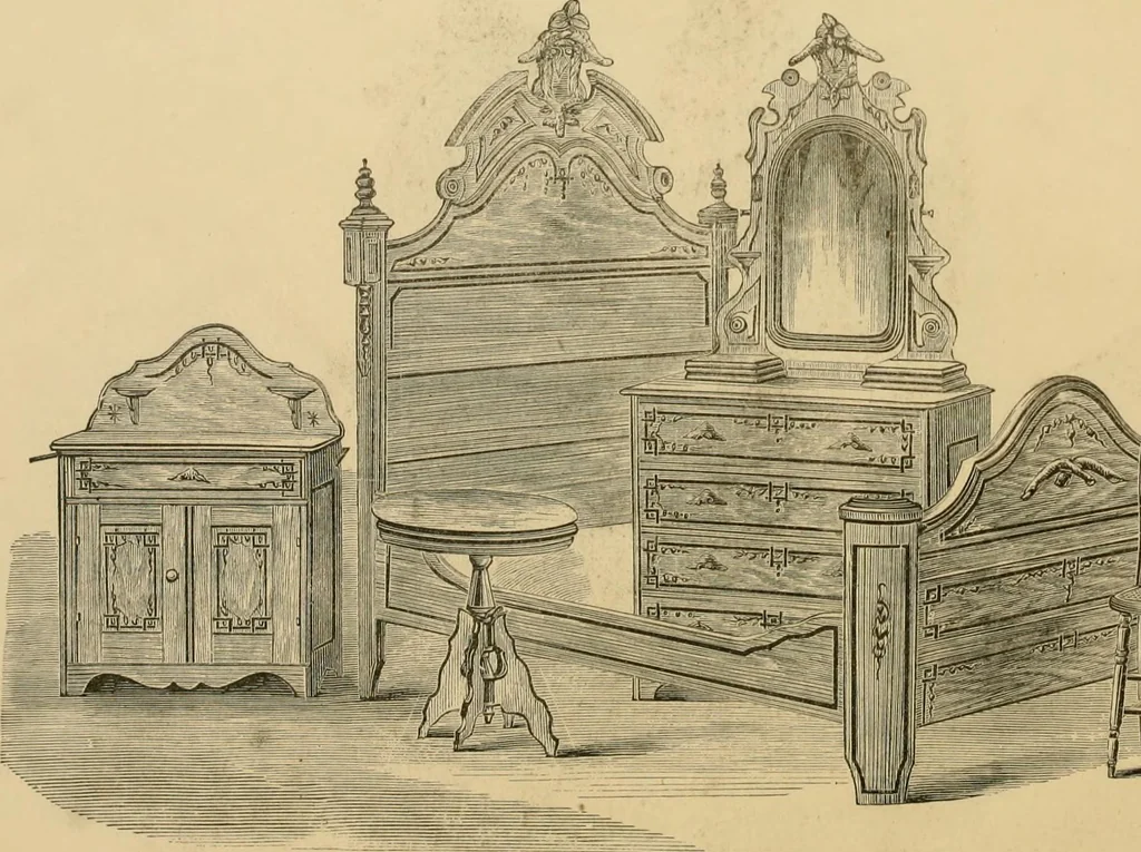 An illustration from Illustrated catalogue of chairs and furniture / manufactured by J.W. Mason & Co., 1874, leaf 37
