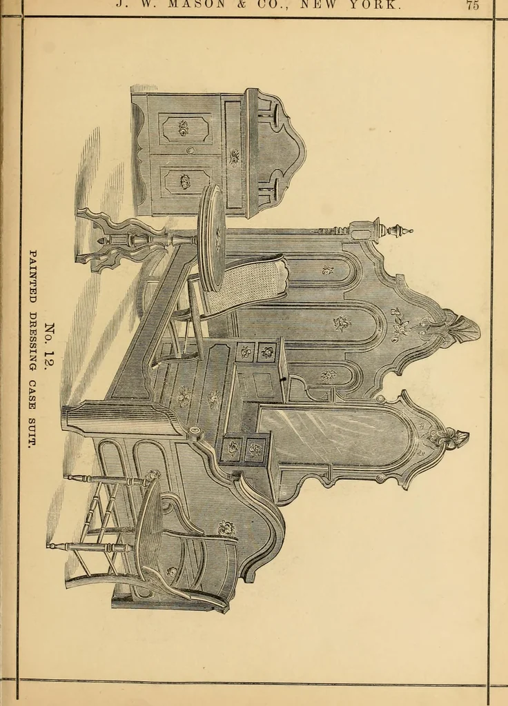 An illustration from Illustrated catalogue of chairs and furniture / manufactured by J.W. Mason & Co., 1874, leaf 38