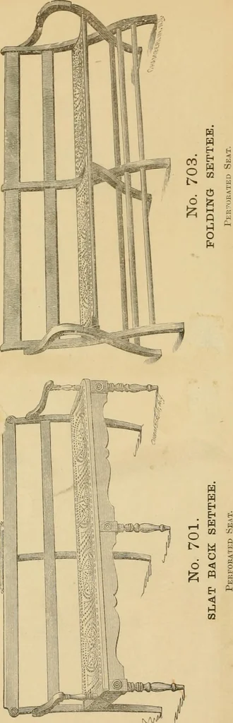 An illustration from Illustrated catalogue of chairs and furniture / manufactured by J.W. Mason & Co., 1874, leaf 49