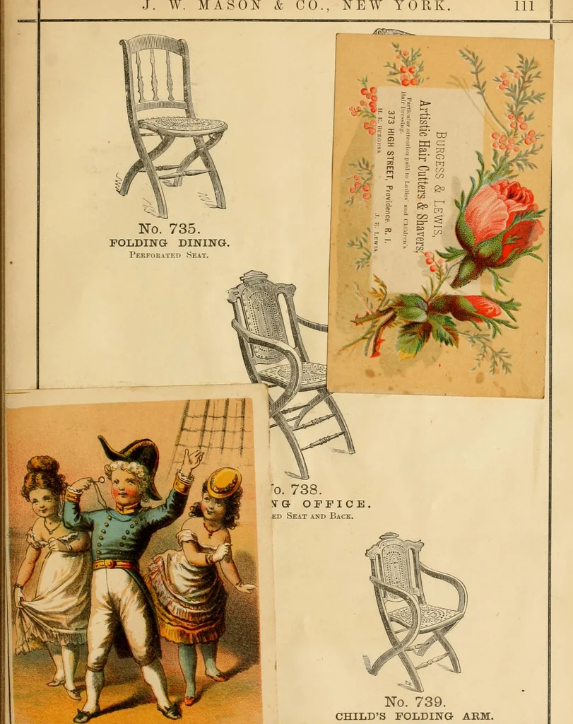 An illustration from Illustrated catalogue of chairs and furniture / manufactured by J.W. Mason & Co., 1874, leaf 54