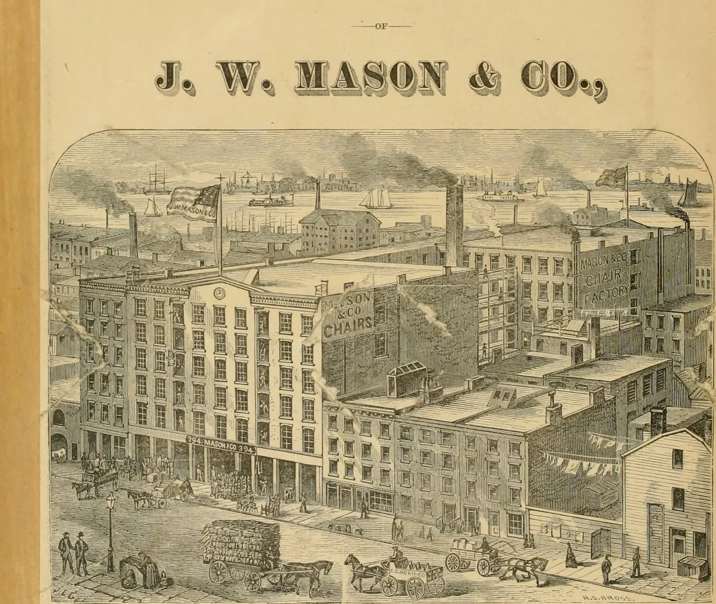 An illustration from Illustrated catalogue of chairs and furniture / manufactured by J.W. Mason & Co., 1874, leaf 7