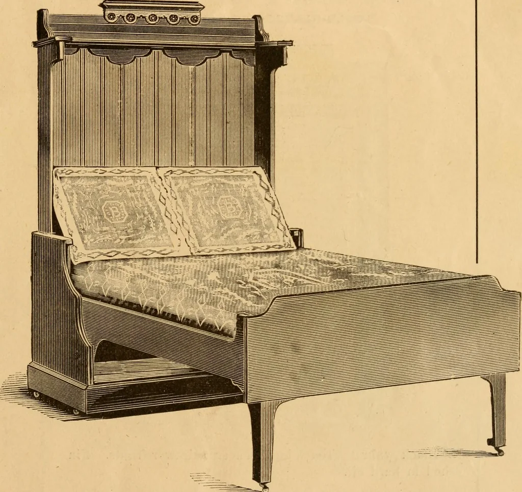 An illustration from Illustrated catalogue and price list of Boyington's automatic and chiffonier folding beds., 1885, leaf 10