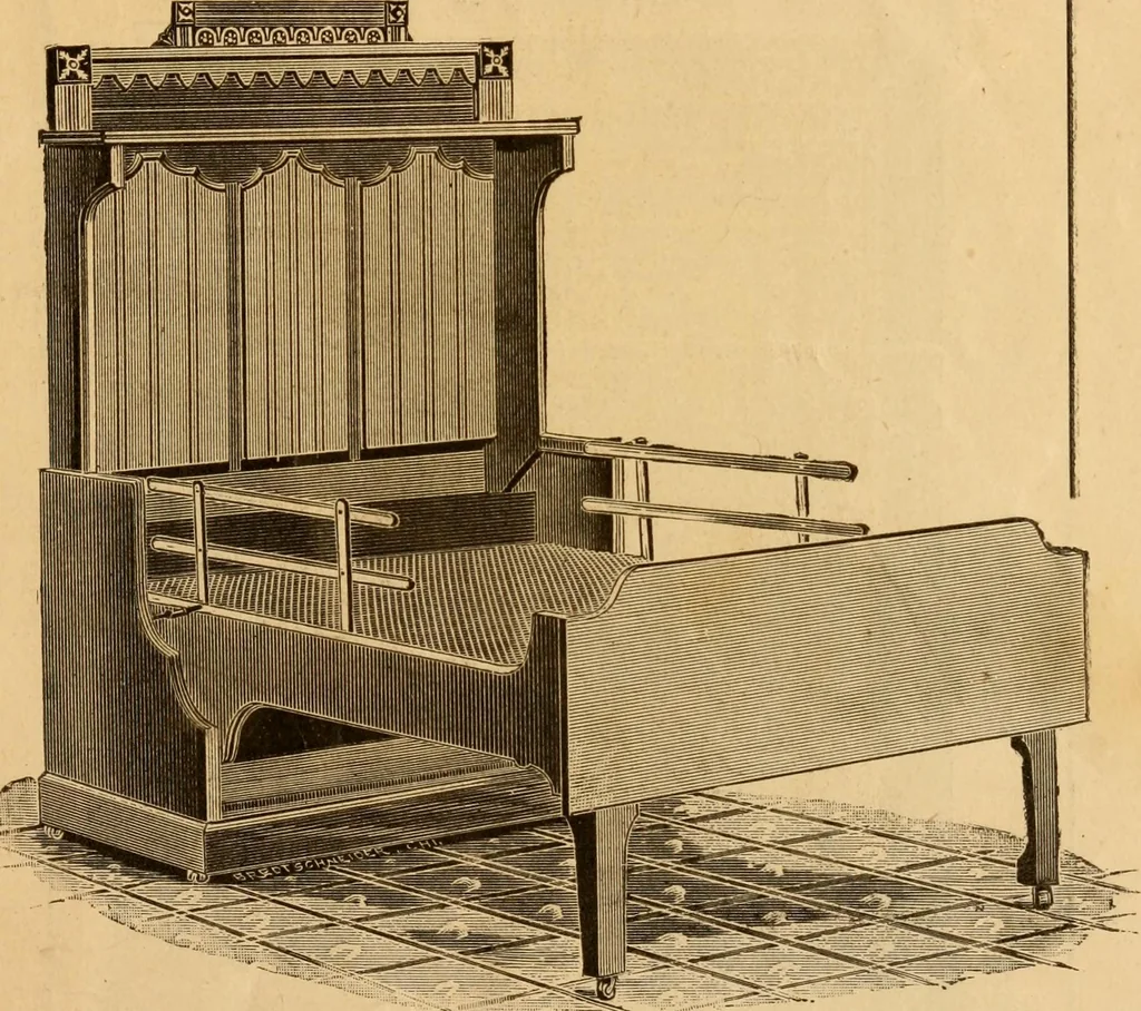 An illustration from Illustrated catalogue and price list of Boyington's automatic and chiffonier folding beds., 1885, leaf 12