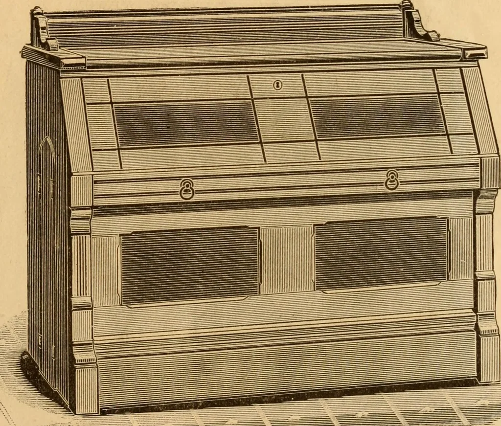 An illustration from Illustrated catalogue and price list of Boyington's automatic and chiffonier folding beds., 1885, leaf 14