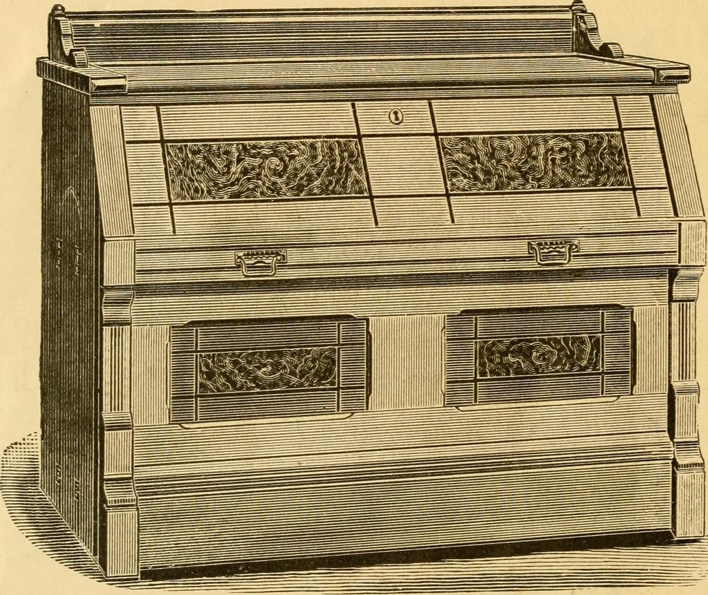 An illustration from Illustrated catalogue and price list of Boyington's automatic and chiffonier folding beds., 1885, leaf 15