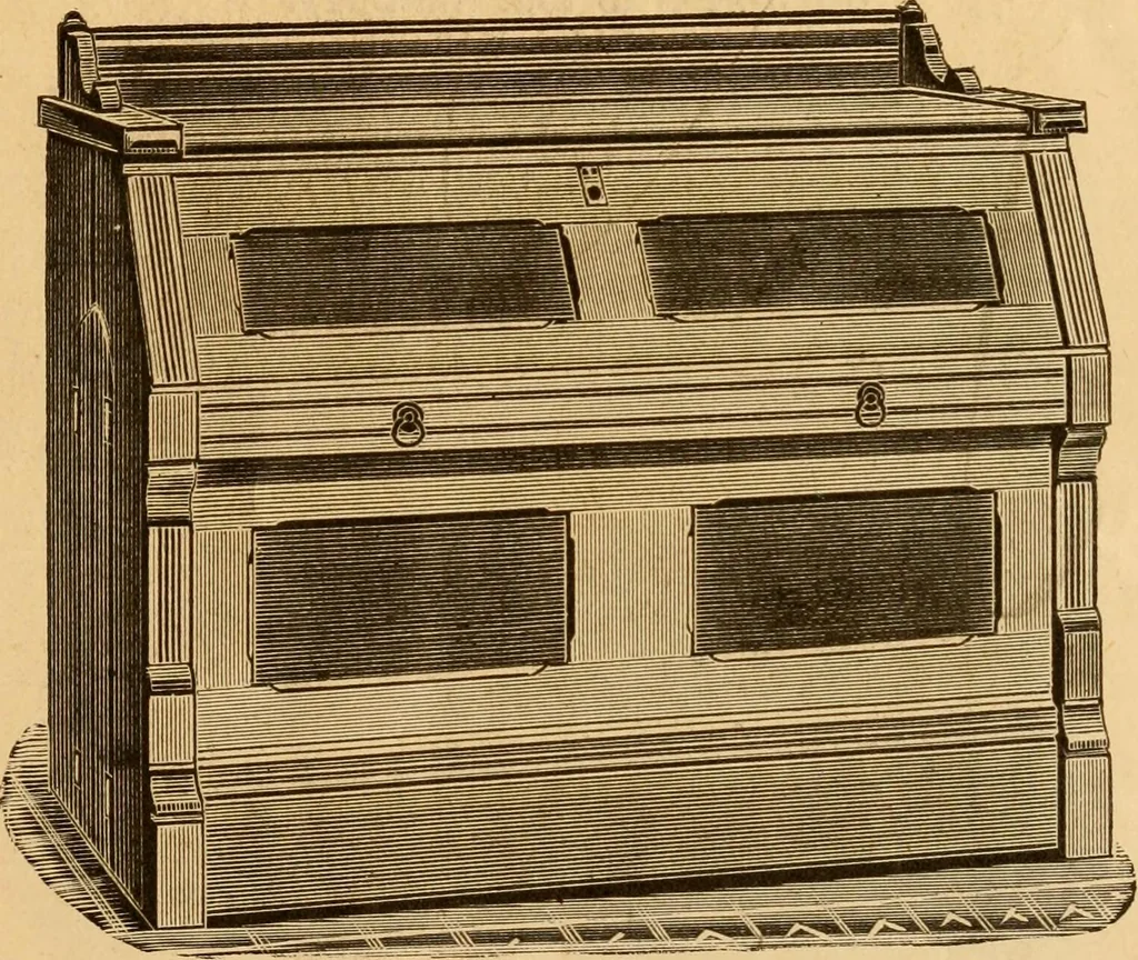 An illustration from Illustrated catalogue and price list of Boyington's automatic and chiffonier folding beds., 1885, leaf 16