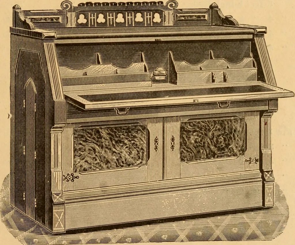 An illustration from Illustrated catalogue and price list of Boyington's automatic and chiffonier folding beds., 1885, leaf 18