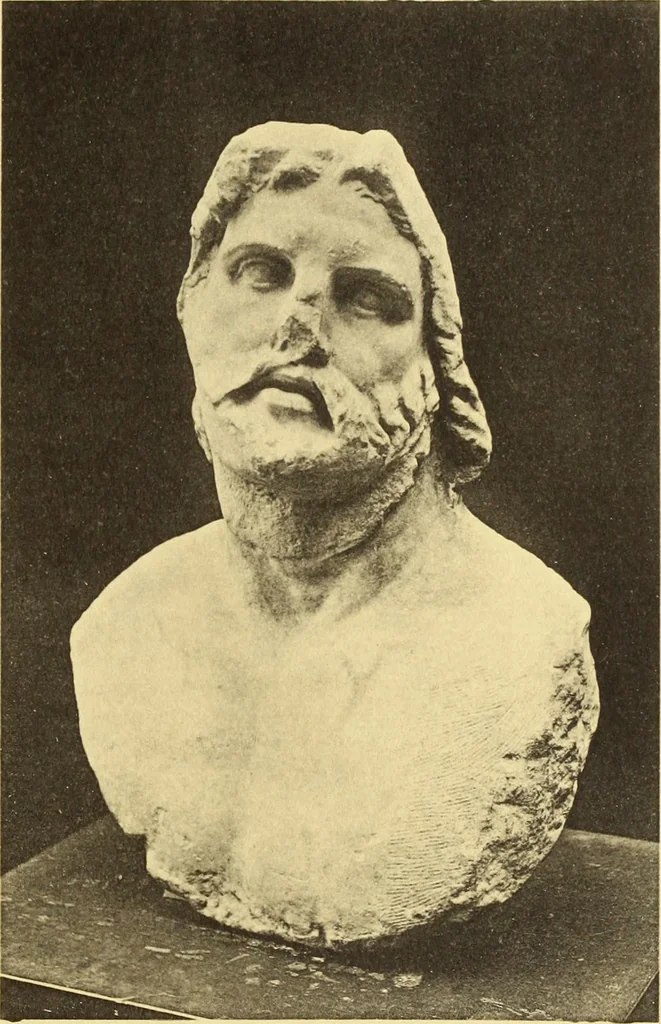 An illustration from Illustrated catalogue of classical antiquities from the site of the temple of Diana, Nemi, Italy. Discovered during excavations undertaken by the Right Hon. Lord Savile ... and given by him to the Art museum of Nottingham: with an account by Lord Savile of the discovery of the temple and the objects foundthere, 1893, leaf 122
