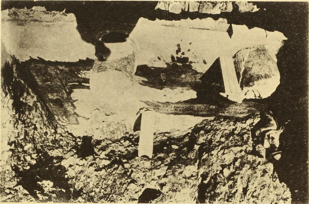 An illustration from Illustrated catalogue of classical antiquities from the site of the temple of Diana, Nemi, Italy. Discovered during excavations undertaken by the Right Hon. Lord Savile ... and given by him to the Art museum of Nottingham: with an account by Lord Savile of the discovery of the temple and the objects foundthere, 1893, leaf 44