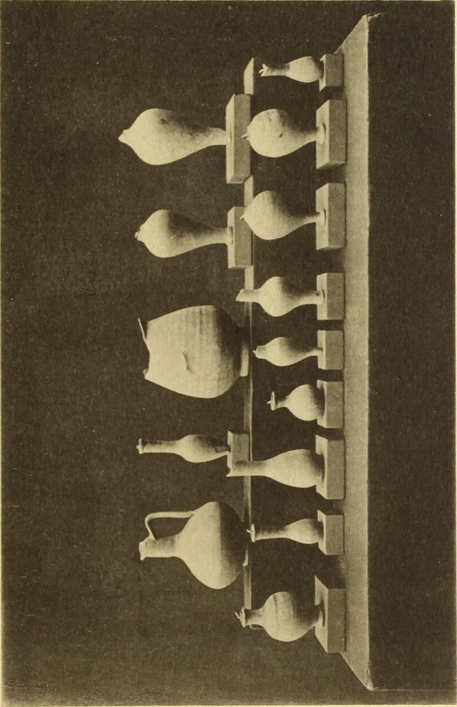 An illustration from Illustrated catalogue of classical antiquities from the site of the temple of Diana, Nemi, Italy. Discovered during excavations undertaken by the Right Hon. Lord Savile ... and given by him to the Art museum of Nottingham: with an account by Lord Savile of the discovery of the temple and the objects foundthere, 1893, leaf 80